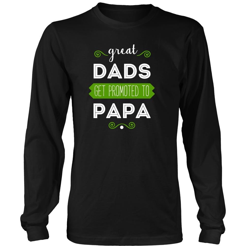 Family T Shirt - Great Dads get promoted to Papa Grandpa-T-shirt-Teelime | shirts-hoodies-mugs