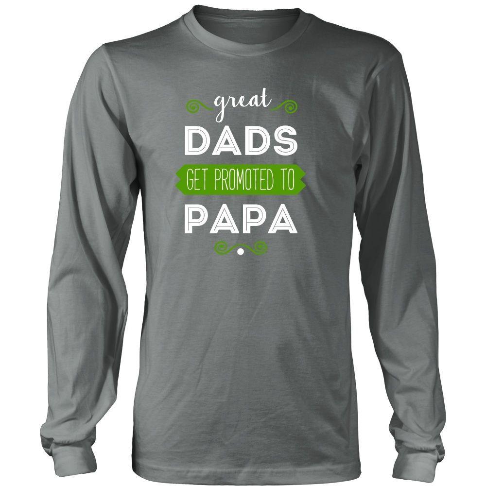 Family T Shirt - Great Dads get promoted to Papa Grandpa-T-shirt-Teelime | shirts-hoodies-mugs