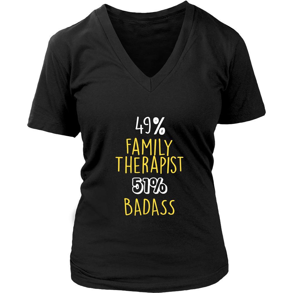 Family Therapist Shirt - 49% Family Therapist 51% Badass Profession-T-shirt-Teelime | shirts-hoodies-mugs
