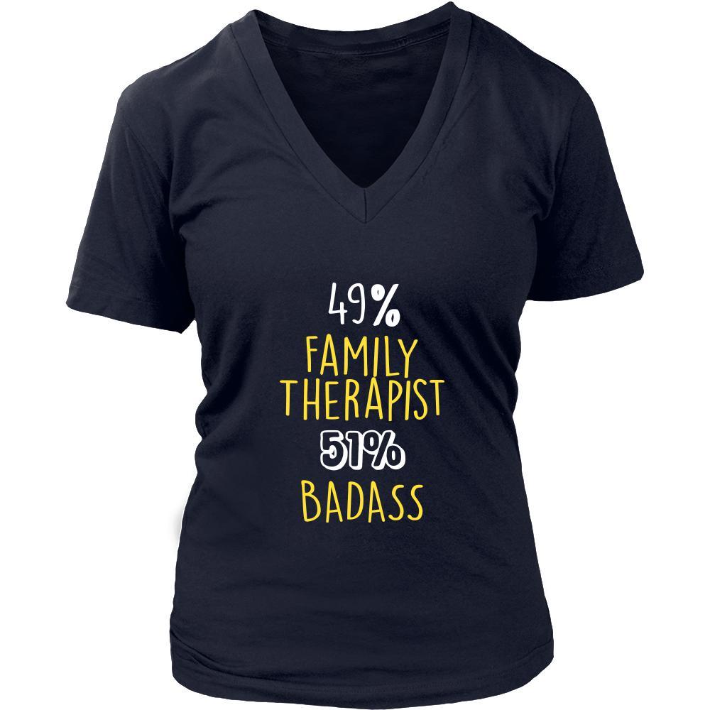 Family Therapist Shirt - 49% Family Therapist 51% Badass Profession-T-shirt-Teelime | shirts-hoodies-mugs