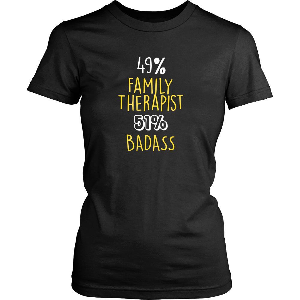 Family Therapist Shirt - 49% Family Therapist 51% Badass Profession-T-shirt-Teelime | shirts-hoodies-mugs