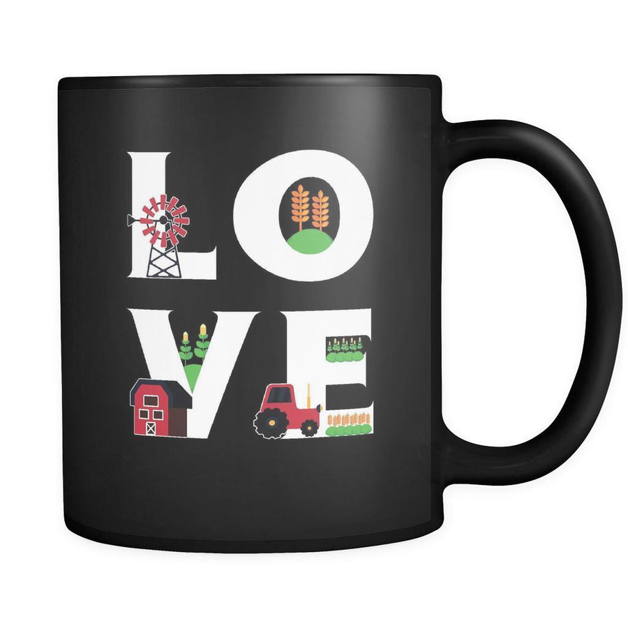 Farmer - LOVE Farmer - 11oz Black Mug-Drinkware-Teelime | shirts-hoodies-mugs