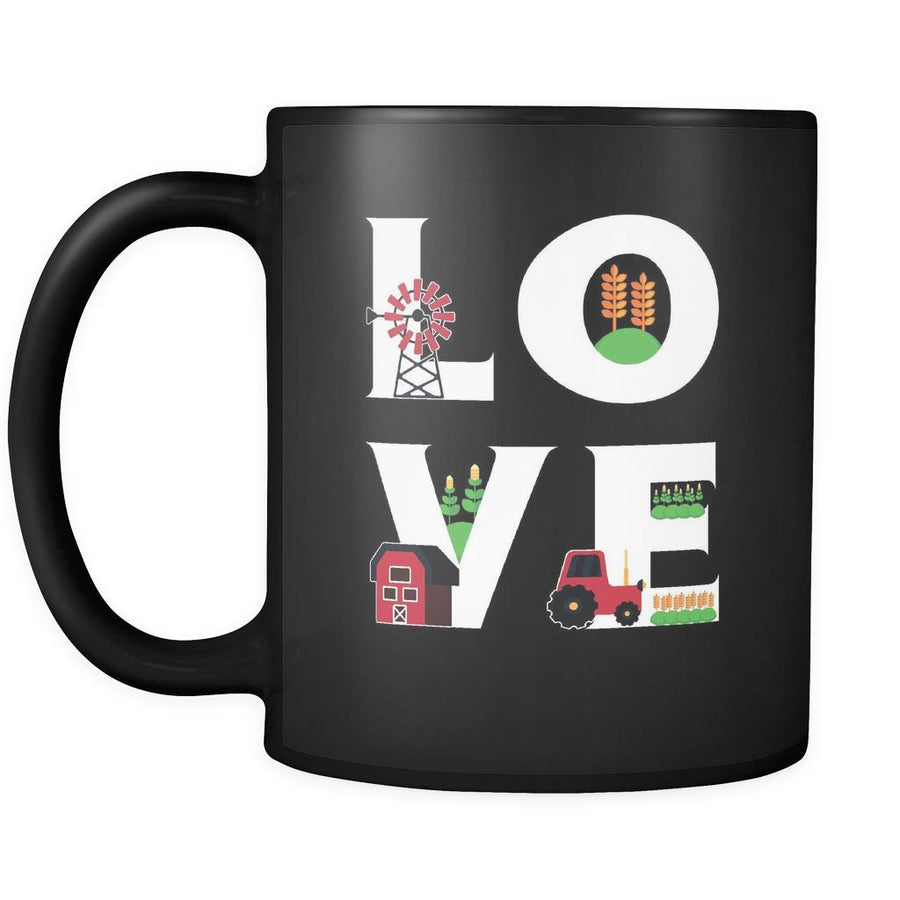 Farmer - LOVE Farmer - 11oz Black Mug-Drinkware-Teelime | shirts-hoodies-mugs