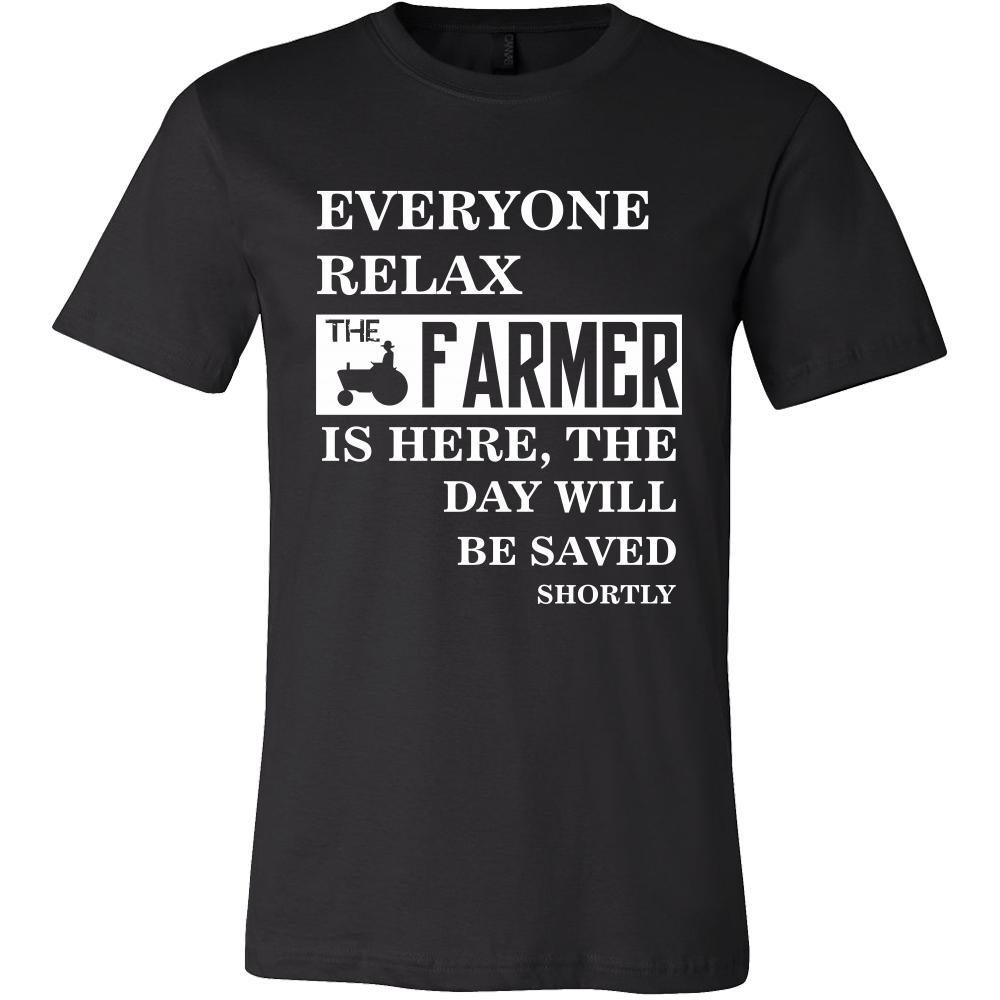 Farmer Shirt - Everyone relax the Farmer is here, the day will be save shortly - Profession Gift-T-shirt-Teelime | shirts-hoodies-mugs