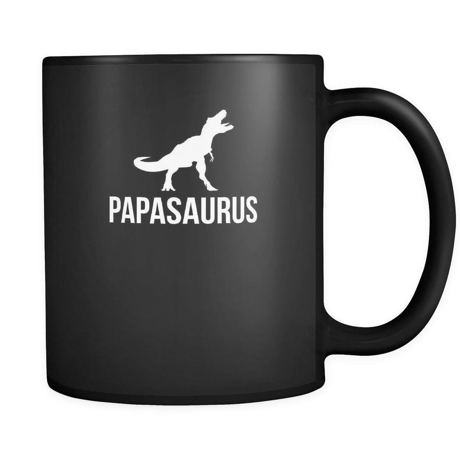 Father's day Papasaurus 11oz Black Mug-Drinkware-Teelime | shirts-hoodies-mugs
