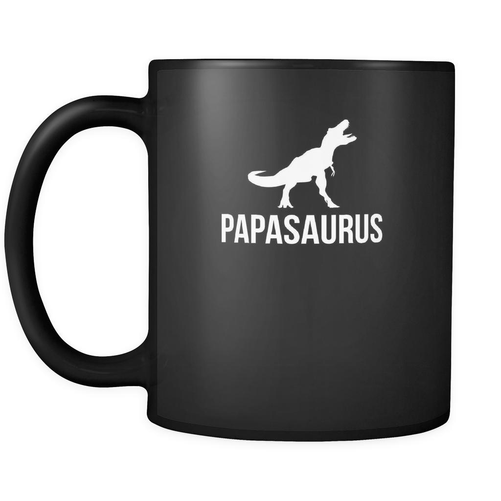Father's day Papasaurus 11oz Black Mug-Drinkware-Teelime | shirts-hoodies-mugs