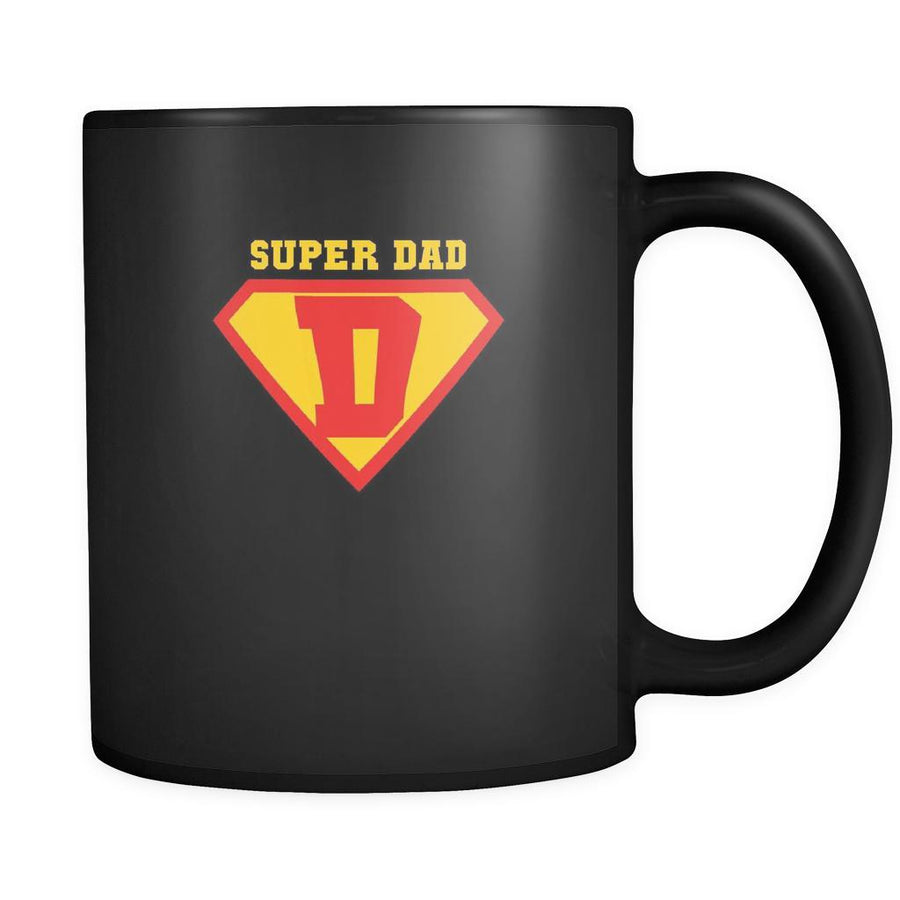 Father's day Super dad 11oz Black Mug-Drinkware-Teelime | shirts-hoodies-mugs