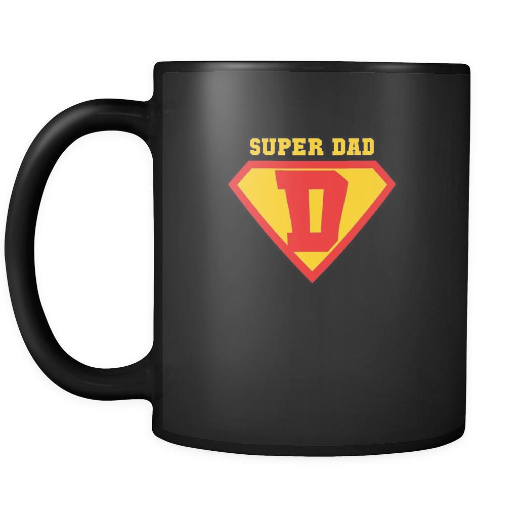 Father's day Super dad 11oz Black Mug-Drinkware-Teelime | shirts-hoodies-mugs