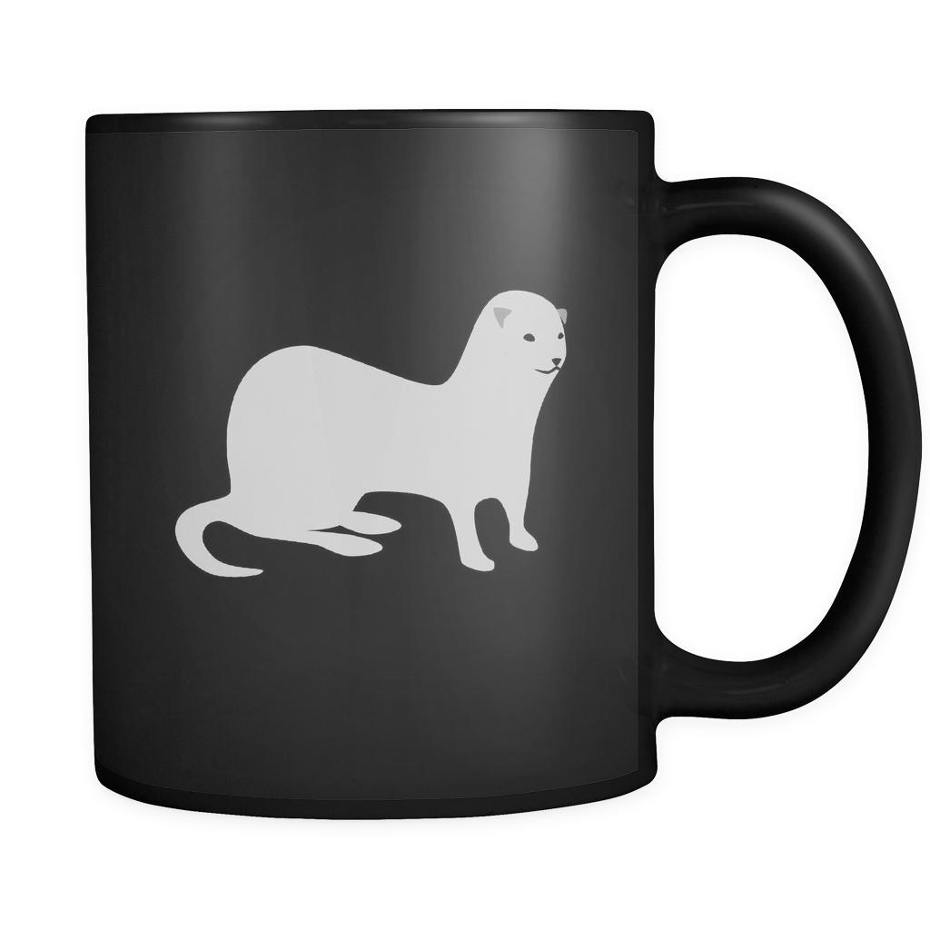 Ferrets Animal Illustration 11oz Black Mug-Drinkware-Teelime | shirts-hoodies-mugs