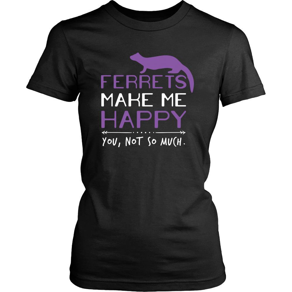 Ferrets Shirt - Ferrets Make Me Happy - Animal Lover Gift-T-shirt-Teelime | shirts-hoodies-mugs
