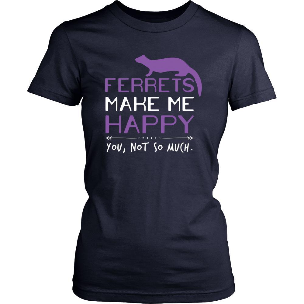 Ferrets Shirt - Ferrets Make Me Happy - Animal Lover Gift-T-shirt-Teelime | shirts-hoodies-mugs