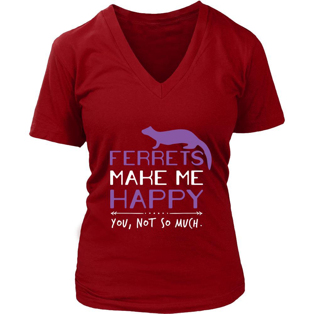 Ferrets Shirt - Ferrets Make Me Happy - Animal Lover Gift-T-shirt-Teelime | shirts-hoodies-mugs