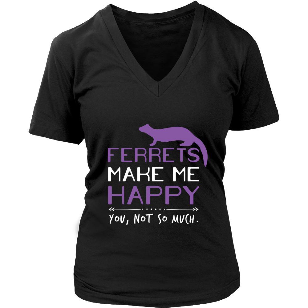 Ferrets Shirt - Ferrets Make Me Happy - Animal Lover Gift-T-shirt-Teelime | shirts-hoodies-mugs