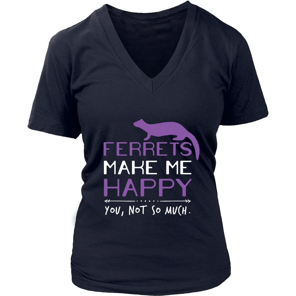 Ferrets Shirt - Ferrets Make Me Happy - Animal Lover Gift-T-shirt-Teelime | shirts-hoodies-mugs