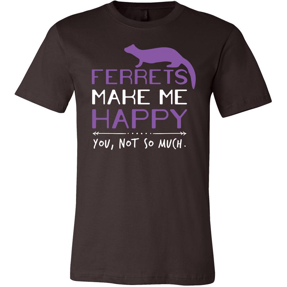 Ferrets Shirt - Ferrets Make Me Happy - Animal Lover Gift-T-shirt-Teelime | shirts-hoodies-mugs