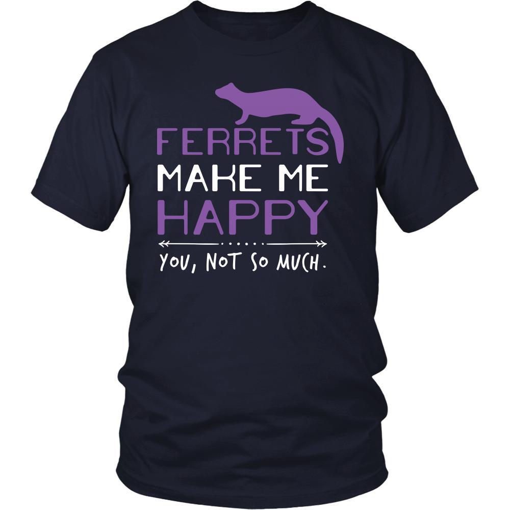 Ferrets Shirt - Ferrets Make Me Happy - Animal Lover Gift-T-shirt-Teelime | shirts-hoodies-mugs