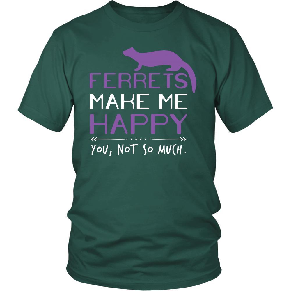 Ferrets Shirt - Ferrets Make Me Happy - Animal Lover Gift-T-shirt-Teelime | shirts-hoodies-mugs