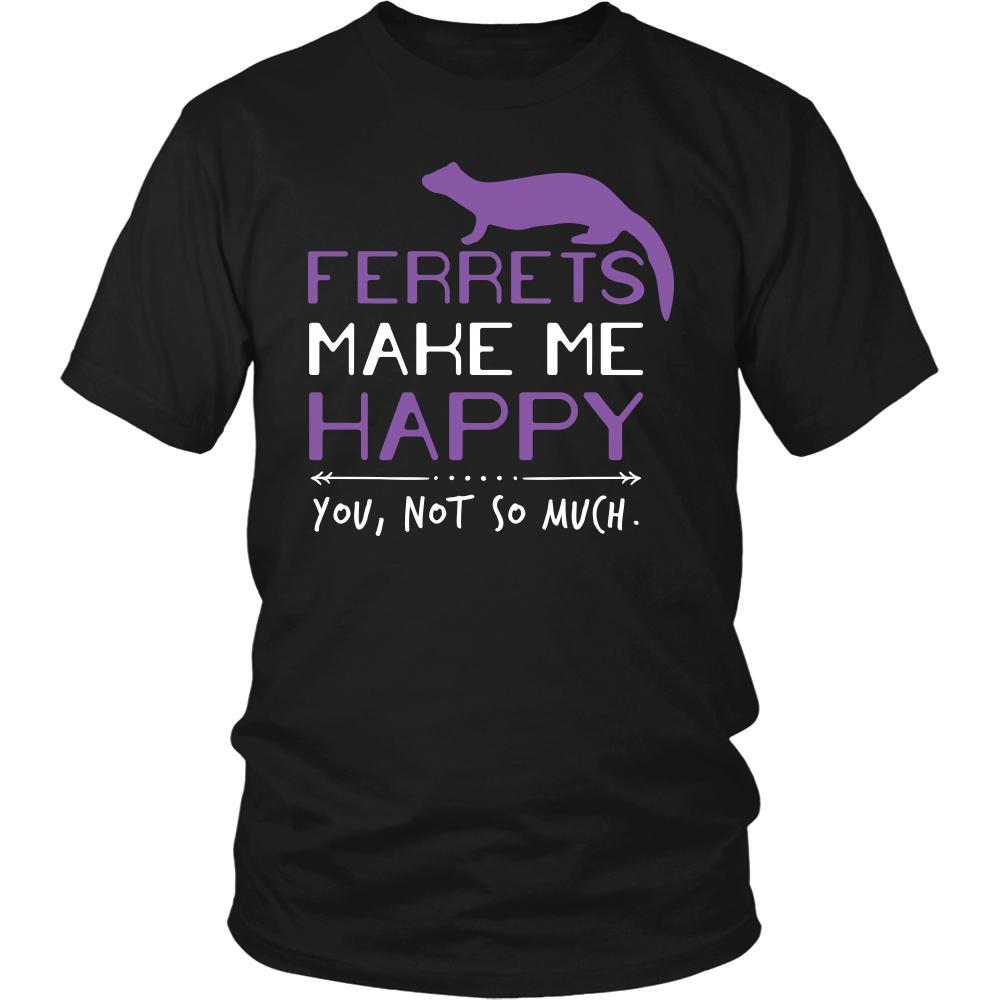 Ferrets Shirt - Ferrets Make Me Happy - Animal Lover Gift-T-shirt-Teelime | shirts-hoodies-mugs
