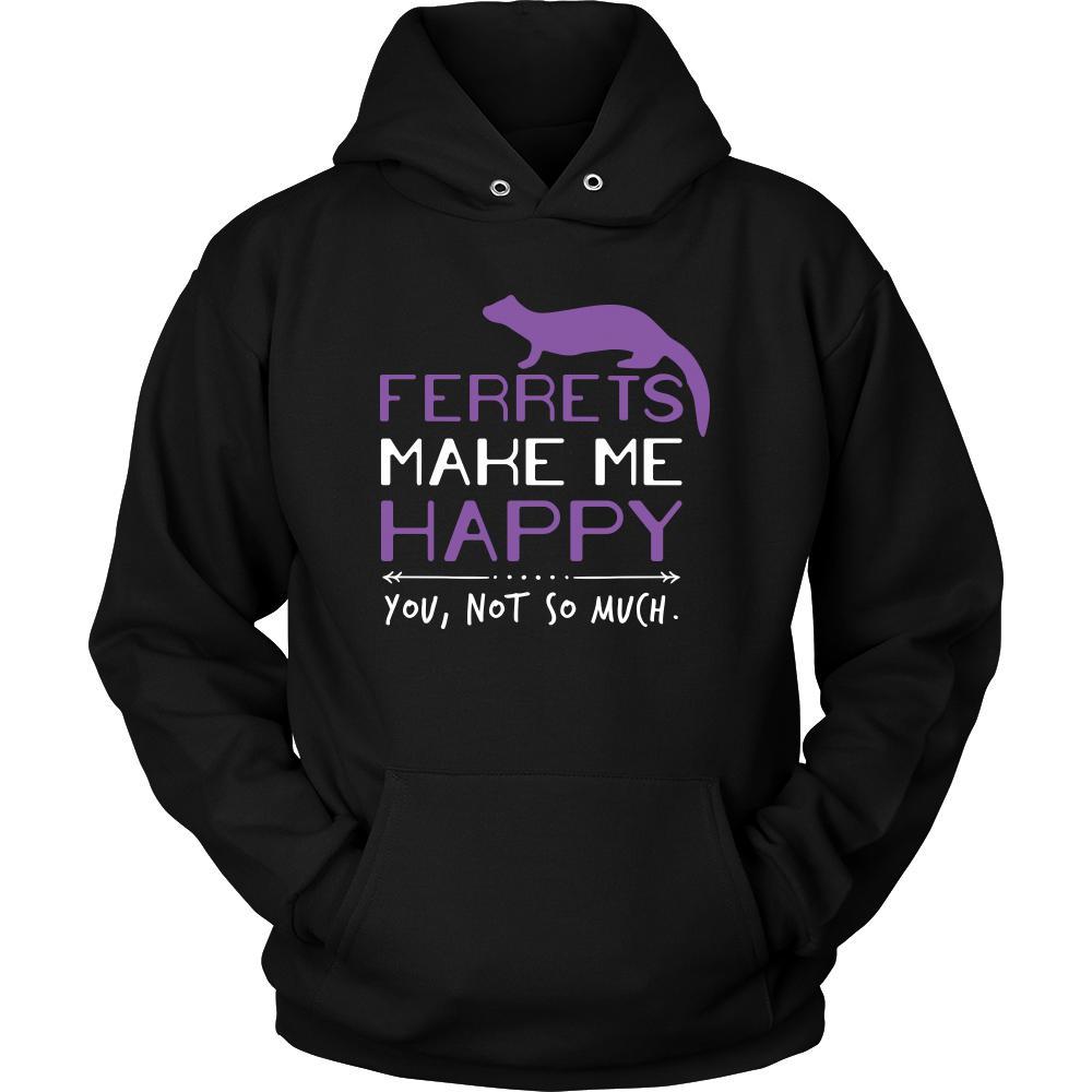 Ferrets Shirt - Ferrets Make Me Happy - Animal Lover Gift-T-shirt-Teelime | shirts-hoodies-mugs