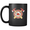 Firefighter Fueled by hell's fire driven by courage 11oz Black Mug-Drinkware-Teelime | shirts-hoodies-mugs