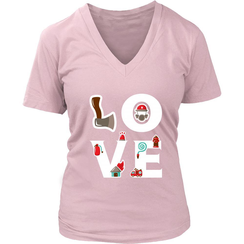 Firefighter - LOVE Firefighter - Fireman Profession/Job Shirt-T-shirt-Teelime | shirts-hoodies-mugs