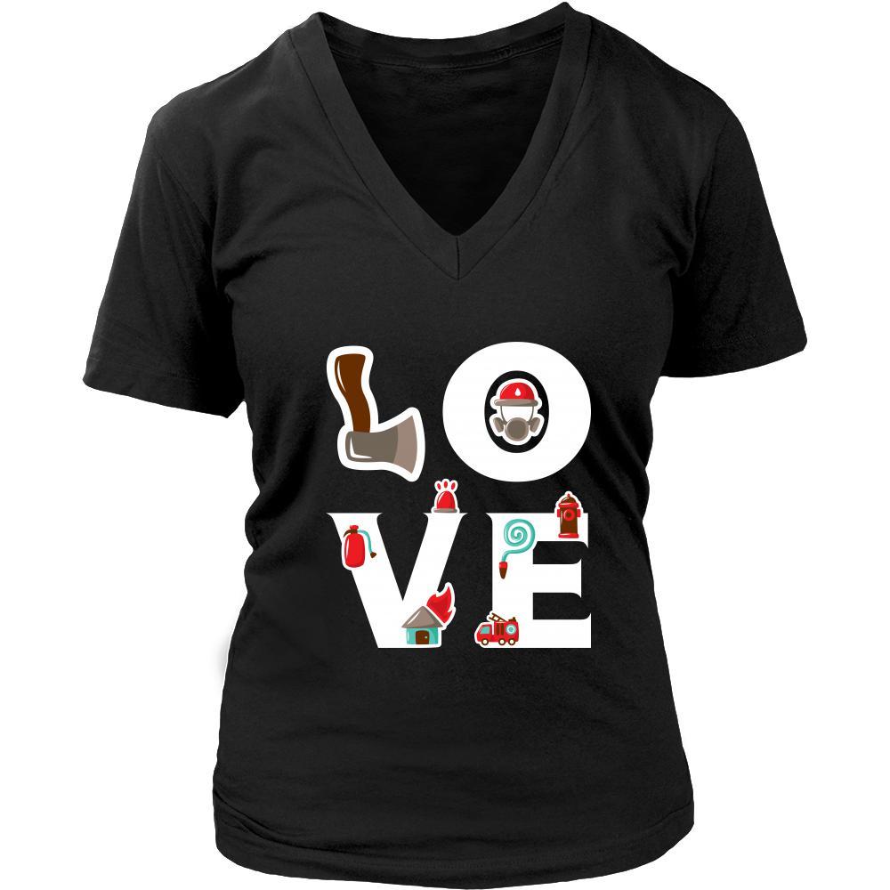 Firefighter - LOVE Firefighter - Fireman Profession/Job Shirt-T-shirt-Teelime | shirts-hoodies-mugs