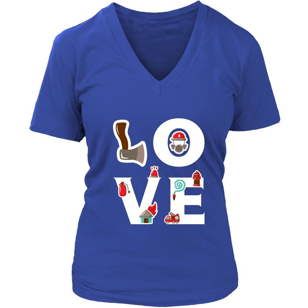 Firefighter - LOVE Firefighter - Fireman Profession/Job Shirt-T-shirt-Teelime | shirts-hoodies-mugs