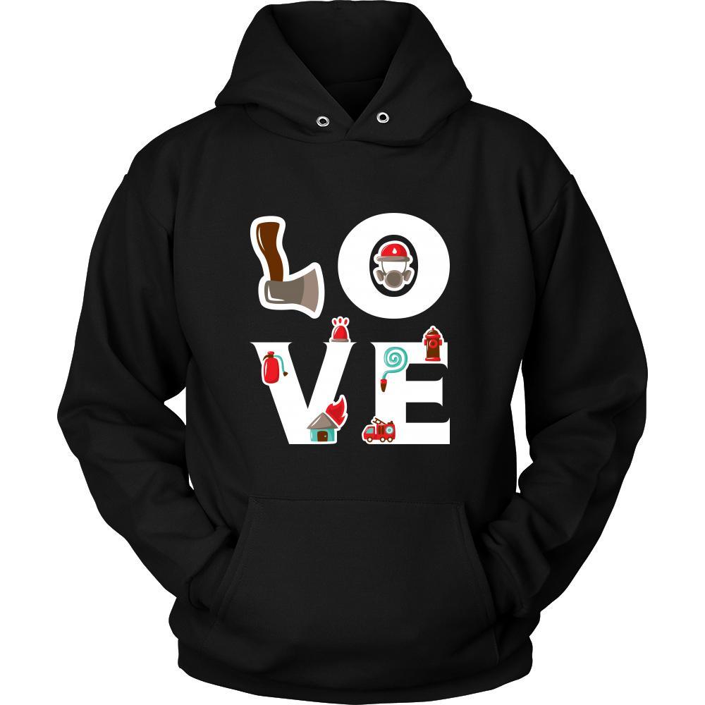 Firefighter - LOVE Firefighter - Fireman Profession/Job Shirt-T-shirt-Teelime | shirts-hoodies-mugs