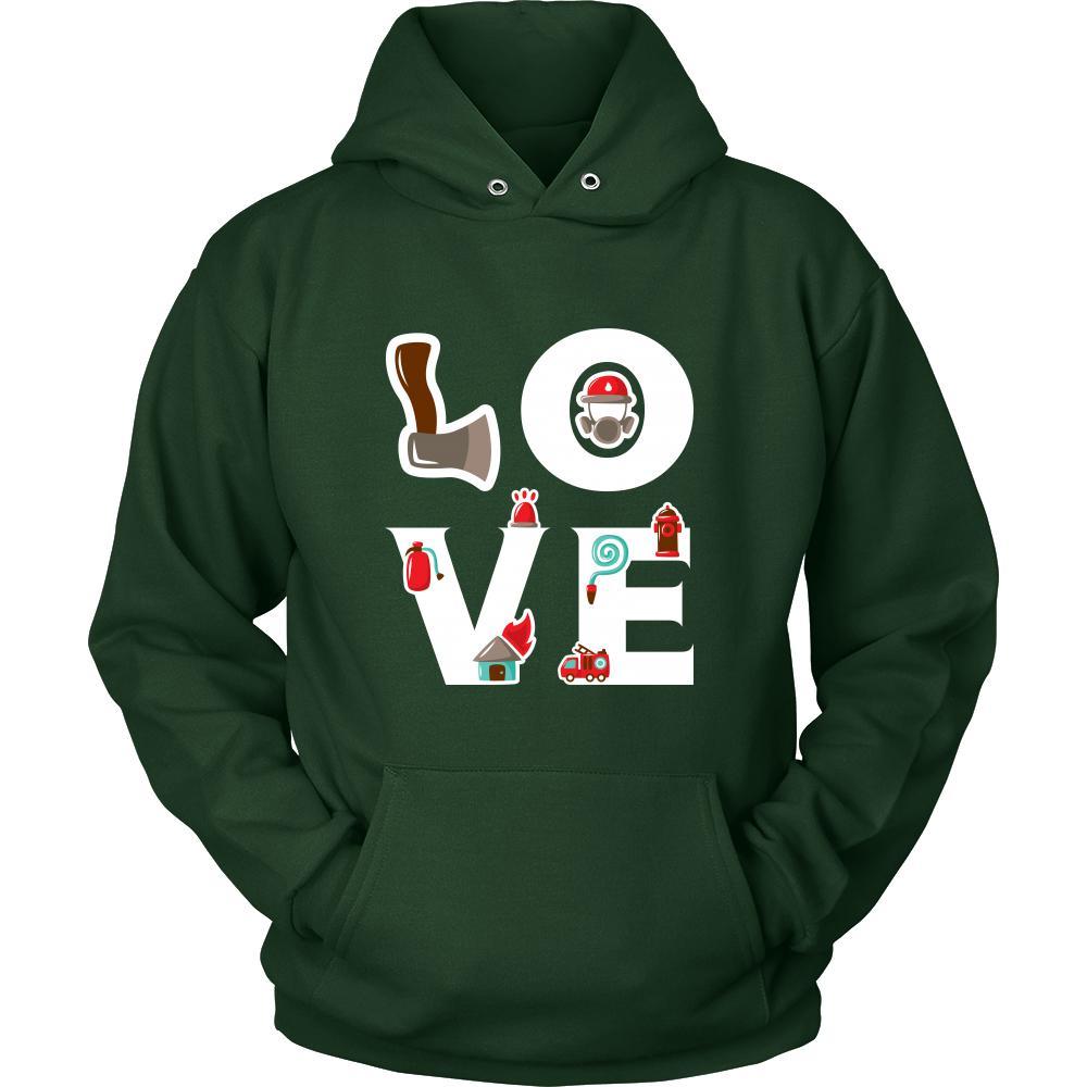 Firefighter - LOVE Firefighter - Fireman Profession/Job Shirt-T-shirt-Teelime | shirts-hoodies-mugs