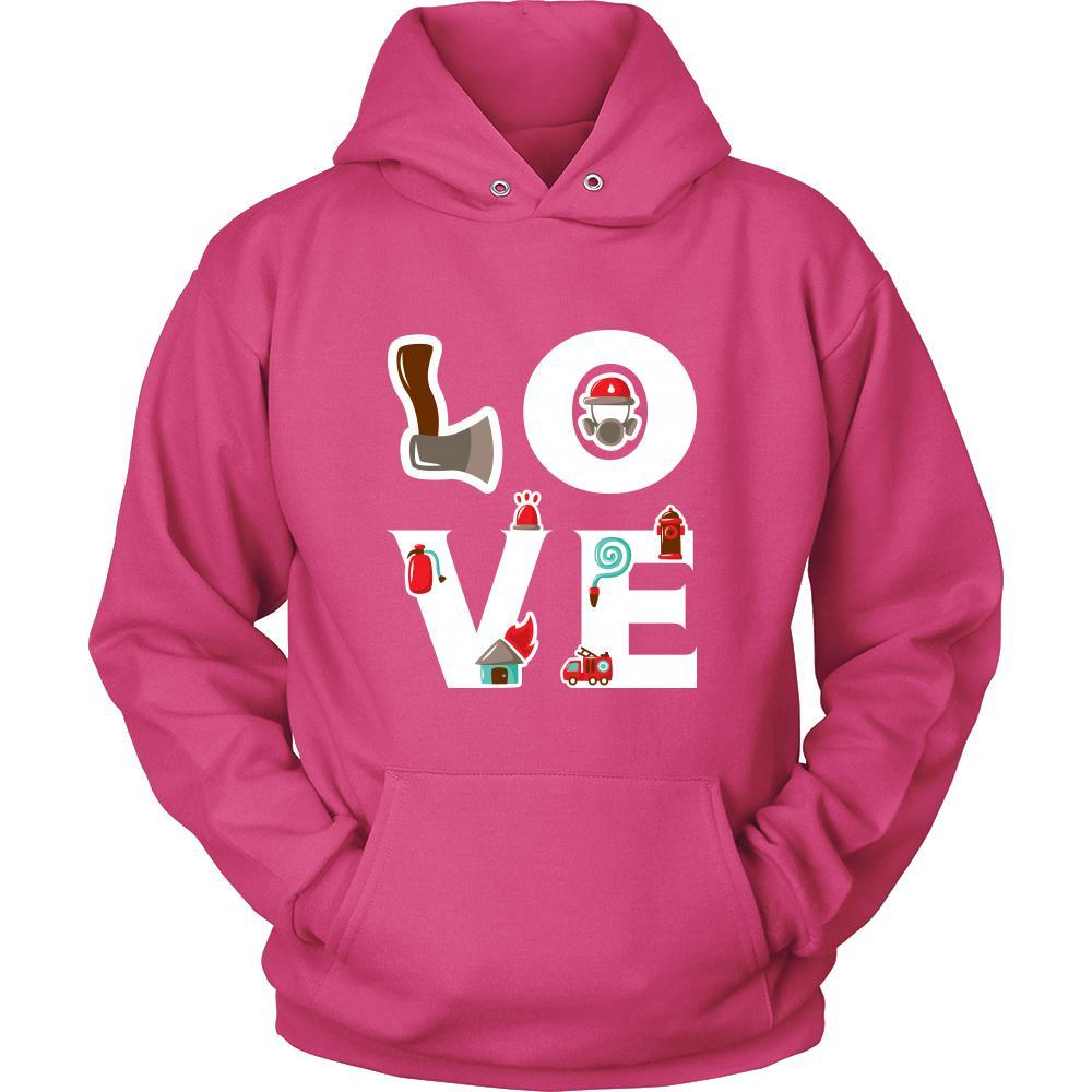 Firefighter - LOVE Firefighter - Fireman Profession/Job Shirt-T-shirt-Teelime | shirts-hoodies-mugs