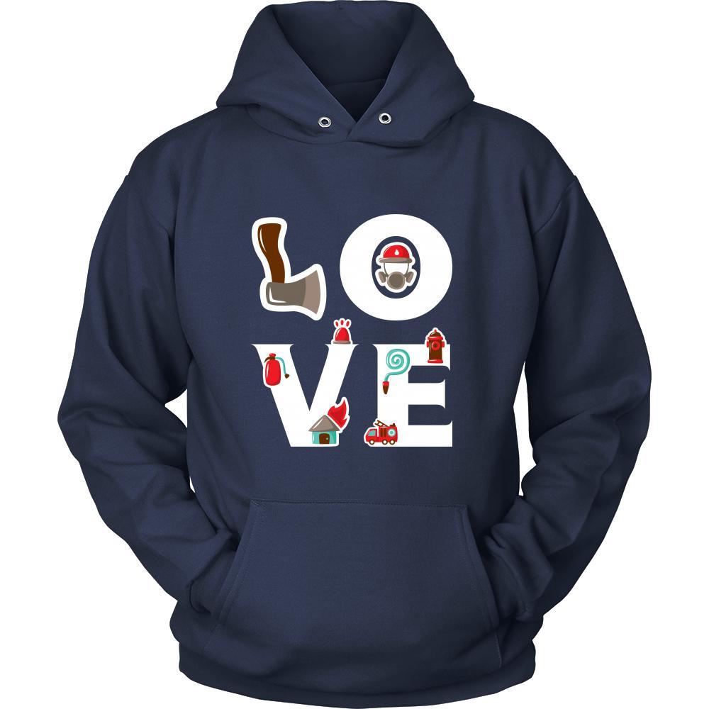 Firefighter - LOVE Firefighter - Fireman Profession/Job Shirt-T-shirt-Teelime | shirts-hoodies-mugs