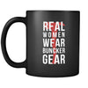 Firefighter Real women wear buncker gear 11oz Black Mug-Drinkware-Teelime | shirts-hoodies-mugs