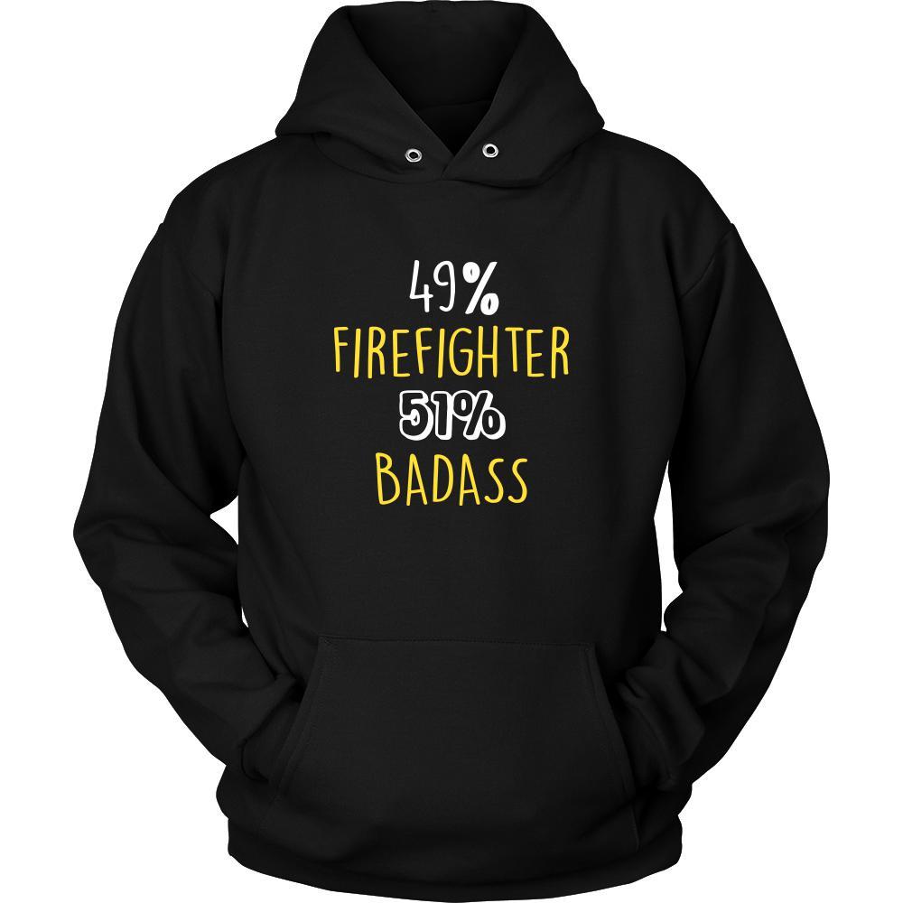 Firefighter Shirt - 49% Firefighter 51% Badass Profession-T-shirt-Teelime | shirts-hoodies-mugs