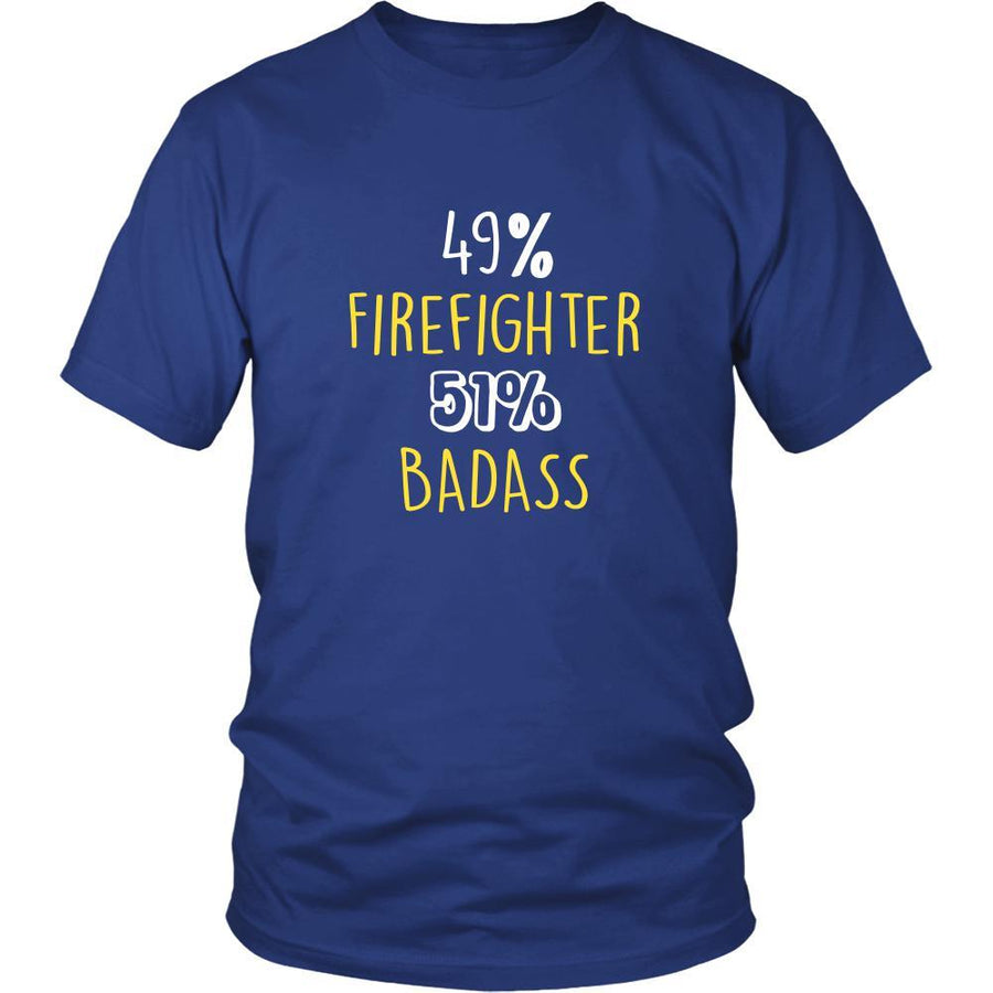 Firefighter Shirt - 49% Firefighter 51% Badass Profession-T-shirt-Teelime | shirts-hoodies-mugs