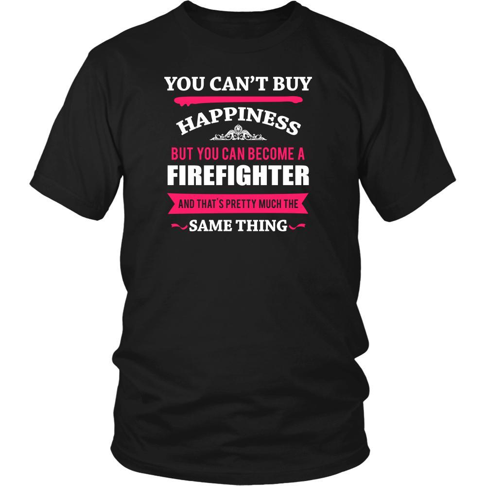 Firefighter Shirt - You can't buy happiness but you can become a Firefighter and that's pretty much the same thing Profession-T-shirt-Teelime | shirts-hoodies-mugs
