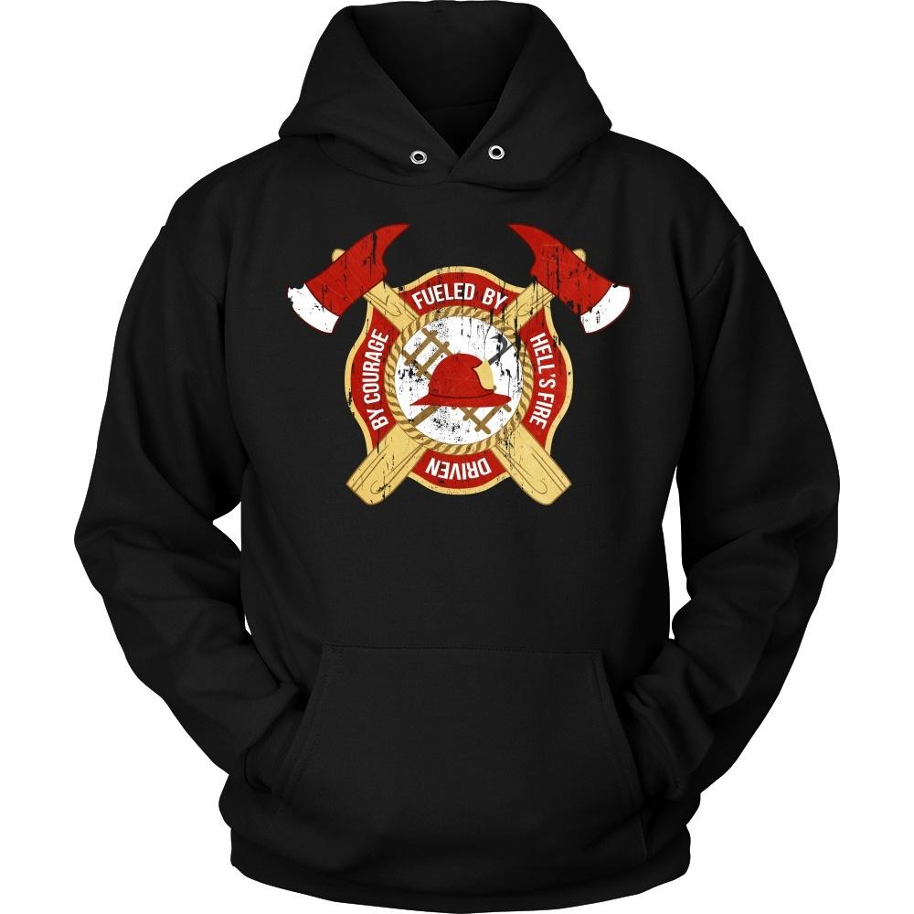 Firefighter T Shirt - Fueled by Hell's fire Driven by courage-T-shirt-Teelime | shirts-hoodies-mugs