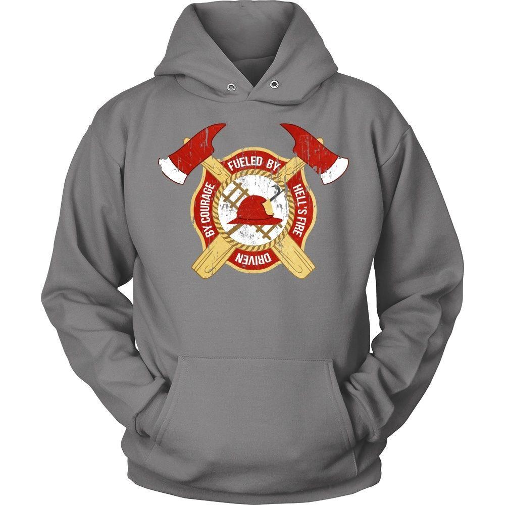 Firefighter T Shirt - Fueled by Hell's fire Driven by courage-T-shirt-Teelime | shirts-hoodies-mugs