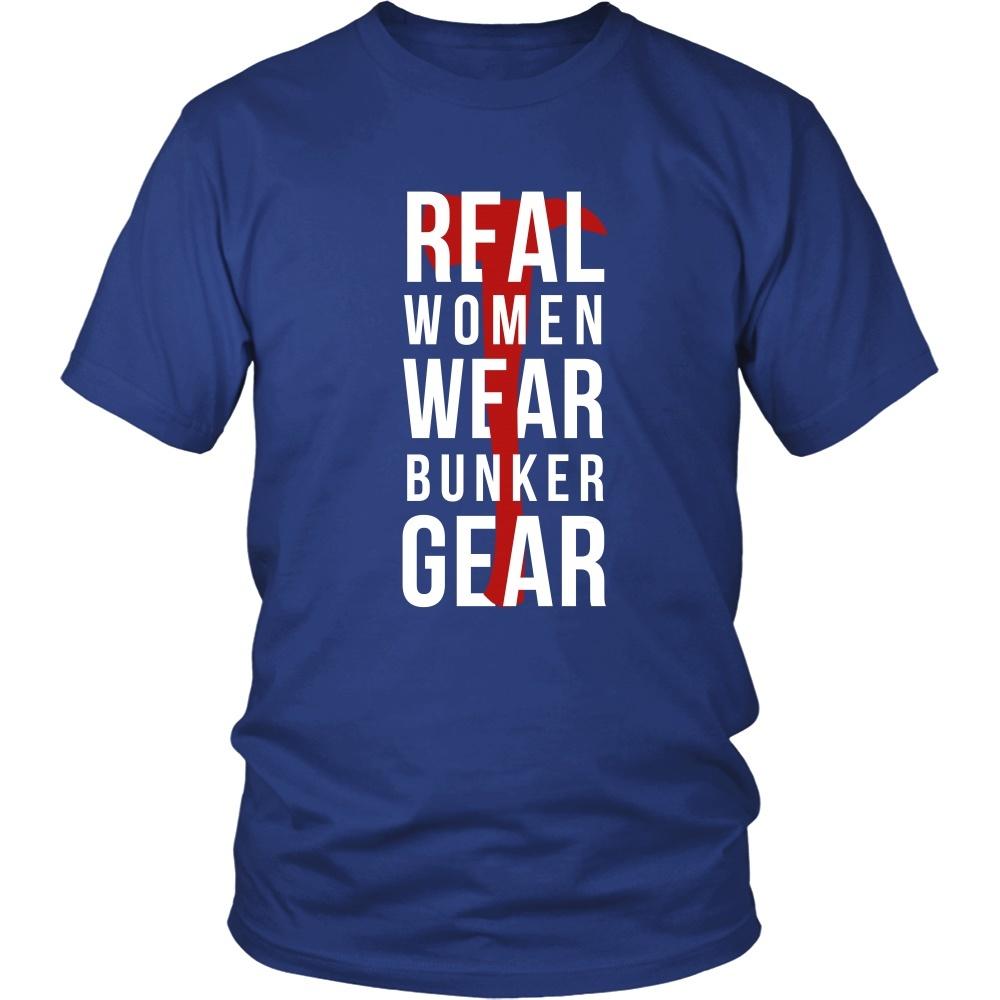 Firefighter T Shirt - Real women wear Bunker Gear-T-shirt-Teelime | shirts-hoodies-mugs