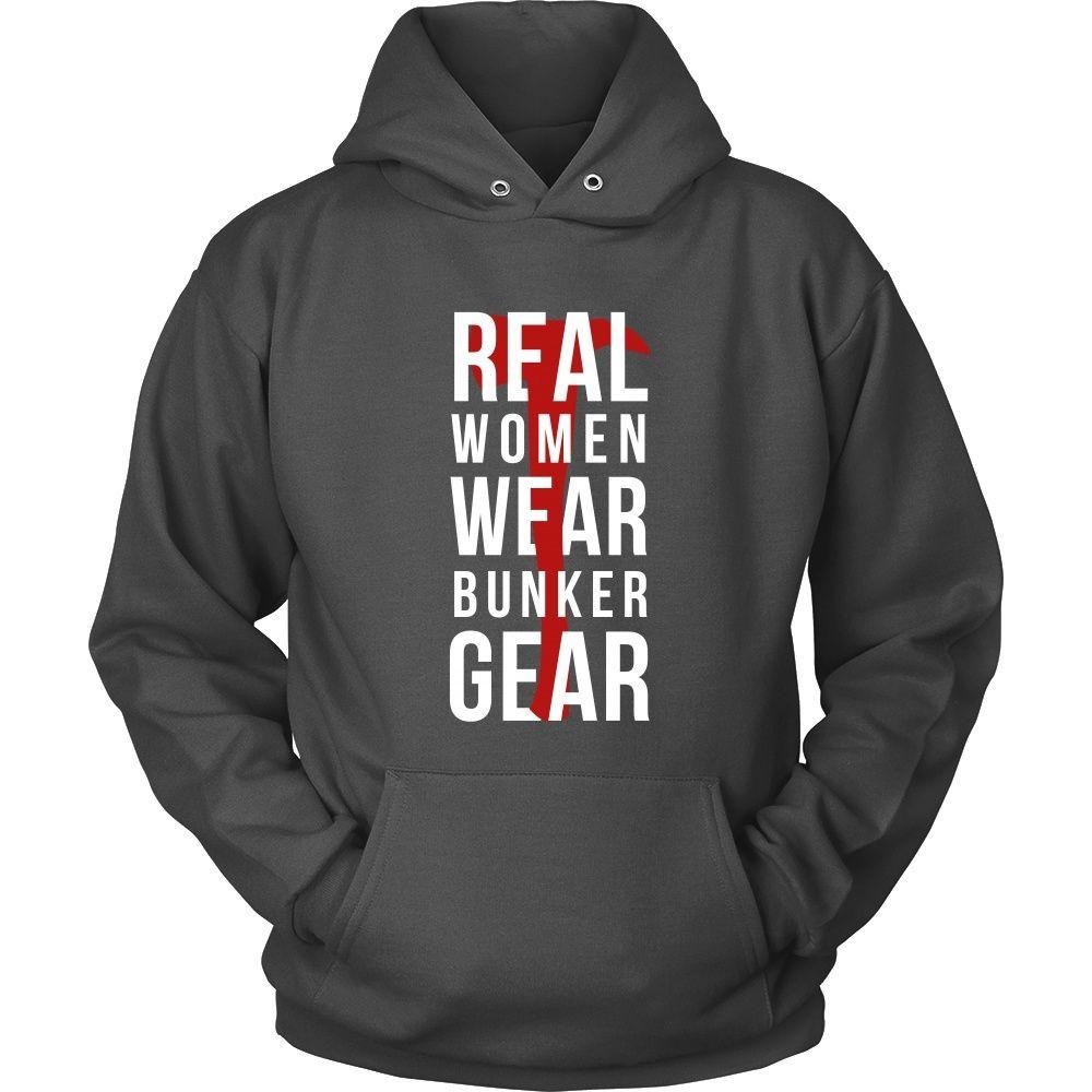 Firefighter T Shirt - Real women wear Bunker Gear-T-shirt-Teelime | shirts-hoodies-mugs