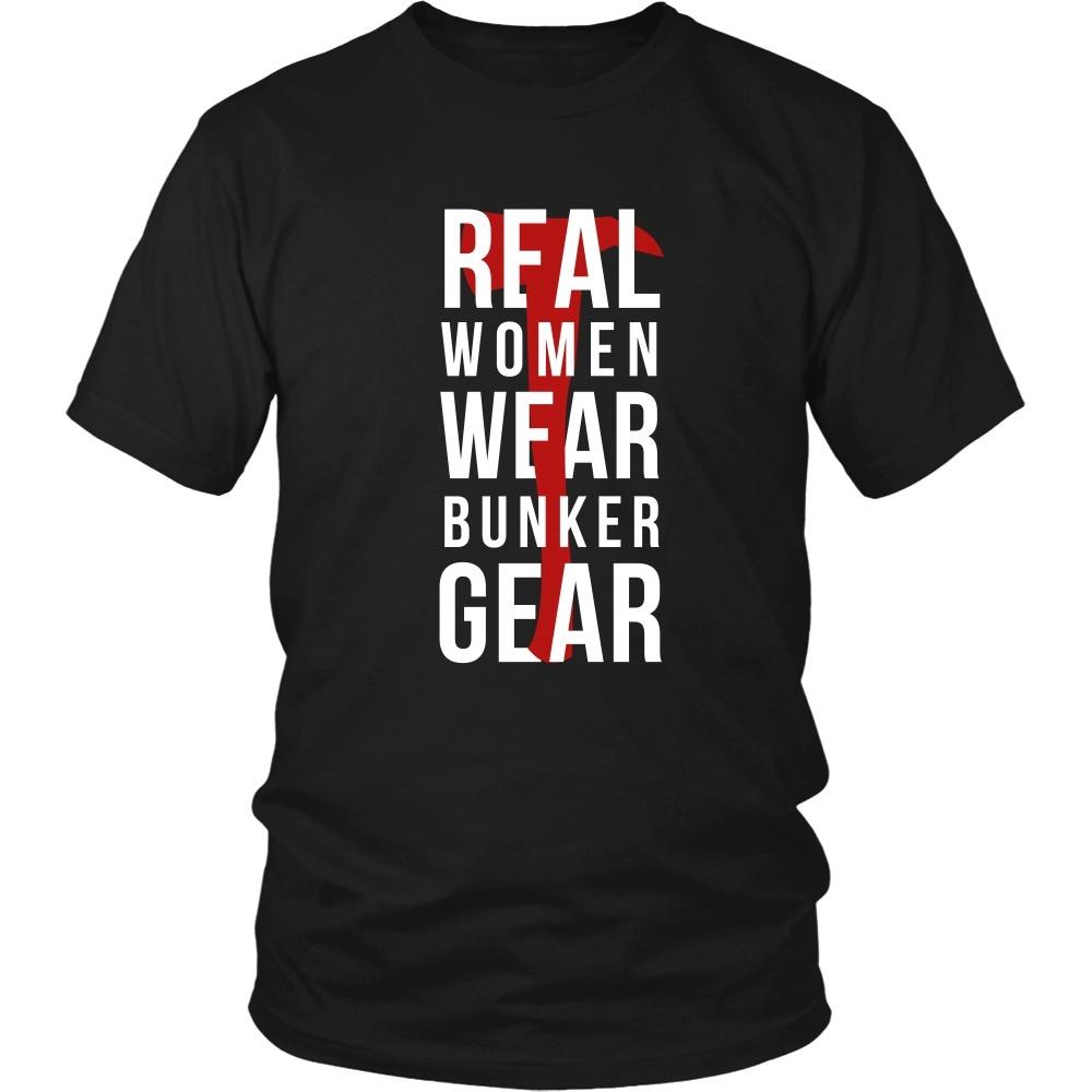 Firefighter T Shirt - Real women wear Bunker Gear-T-shirt-Teelime | shirts-hoodies-mugs