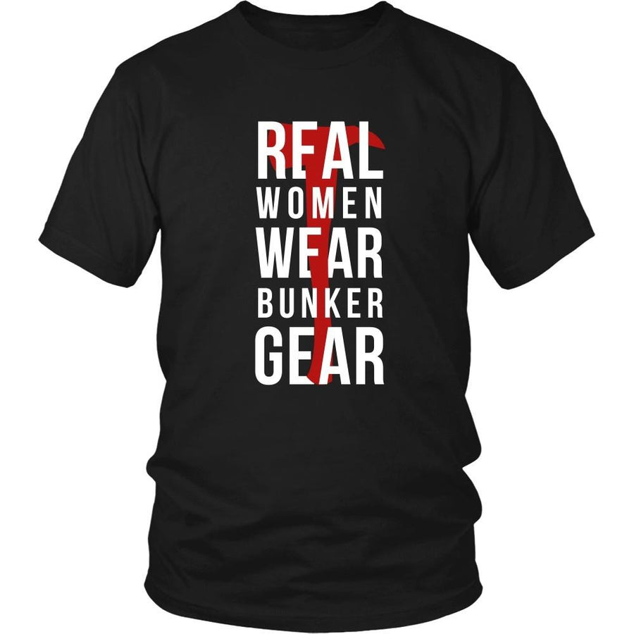 Firefighter T Shirt - Real women wear Bunker Gear-T-shirt-Teelime | shirts-hoodies-mugs