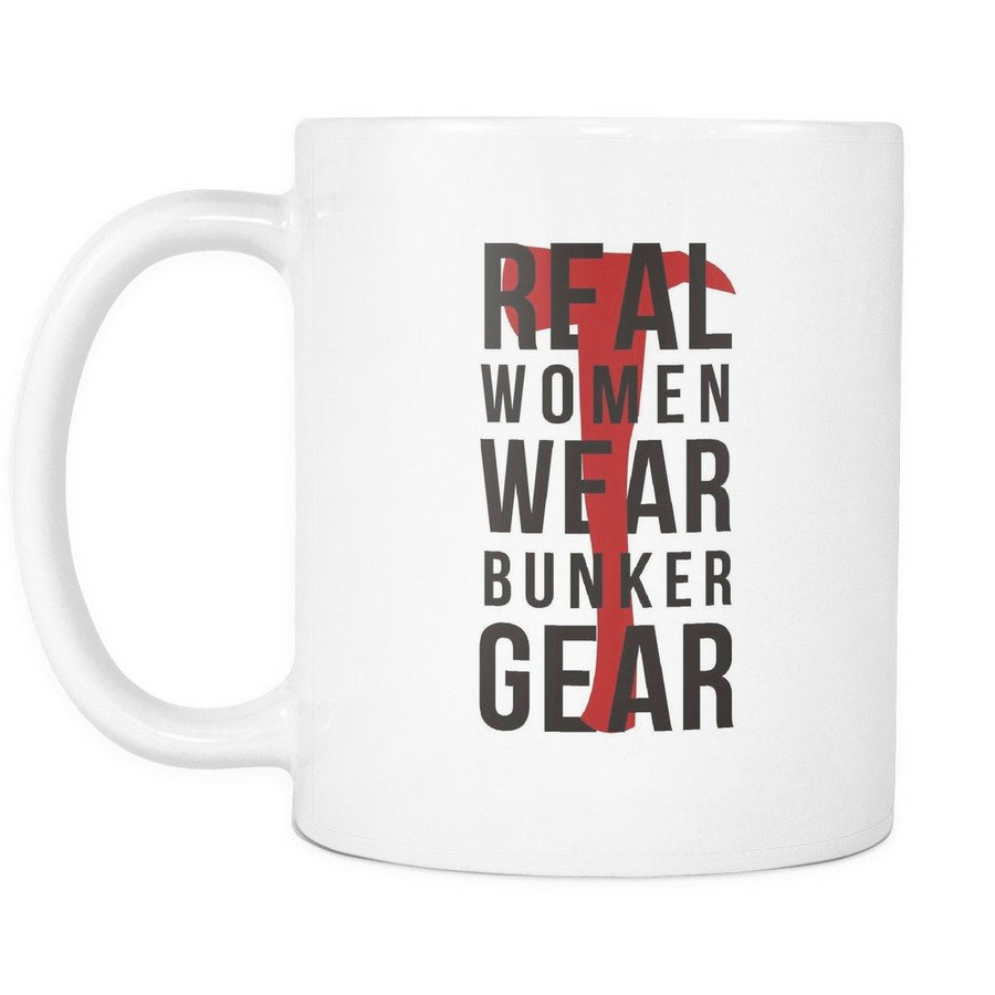 Firewoman Mugs - Real Women Bunker Gear-Drinkware-Teelime | shirts-hoodies-mugs