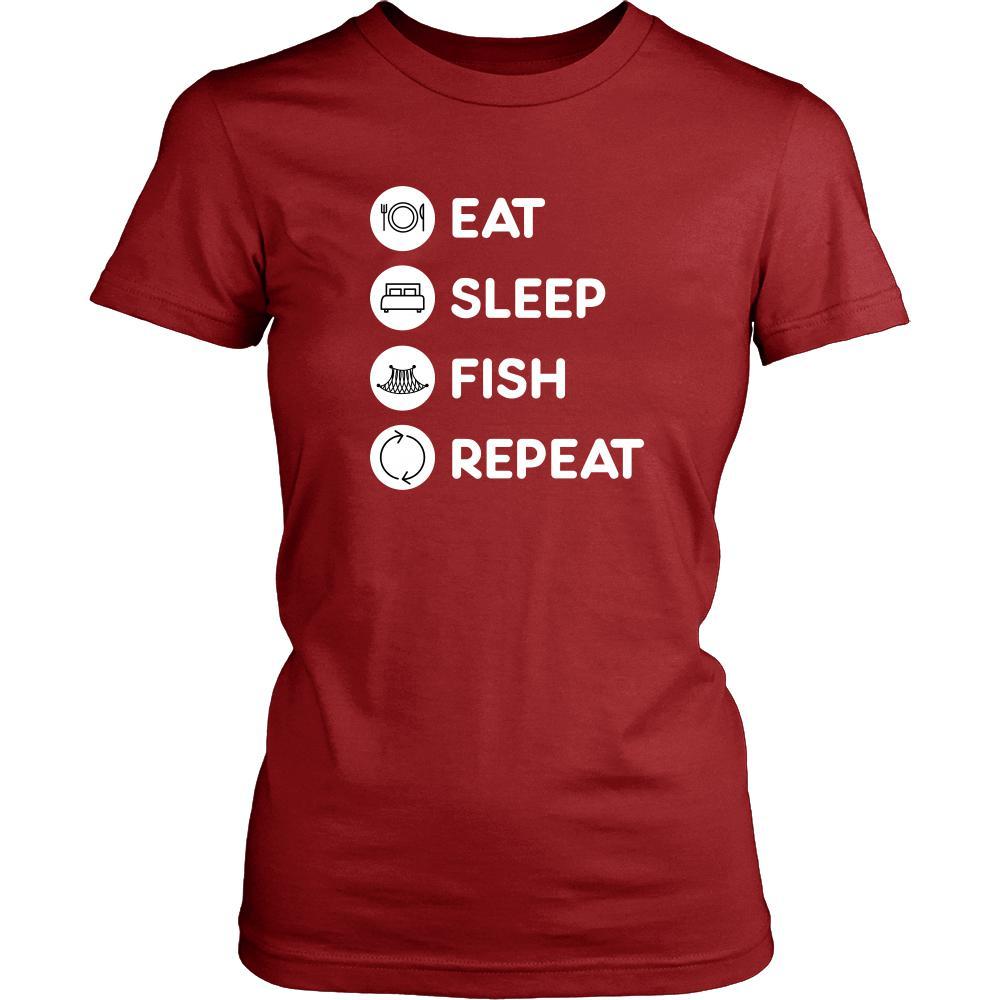 Fishing - Eat Sleep Fishing Repeat - Fishing Hobby Shirt-T-shirt-Teelime | shirts-hoodies-mugs