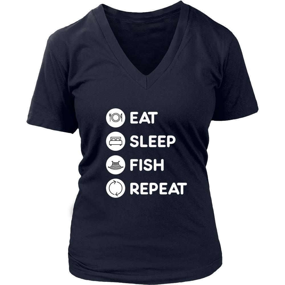 Fishing - Eat Sleep Fishing Repeat - Fishing Hobby Shirt-T-shirt-Teelime | shirts-hoodies-mugs