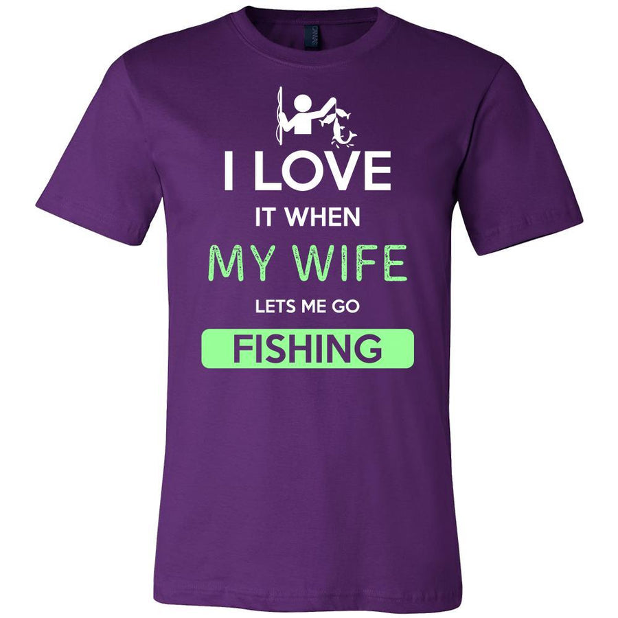 Fishing Shirt - I love it when my wife lets me go Fishing - Hobby Gift-T-shirt-Teelime | shirts-hoodies-mugs