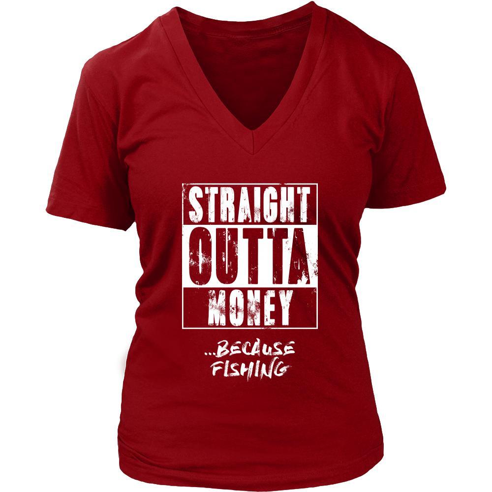 Fishing Shirt - Straight outta money ...because Fishing- Hobby Gift-T-shirt-Teelime | shirts-hoodies-mugs