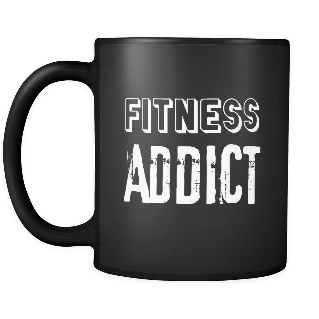 Fitness Fitness Addict 11oz Black Mug-Drinkware-Teelime | shirts-hoodies-mugs