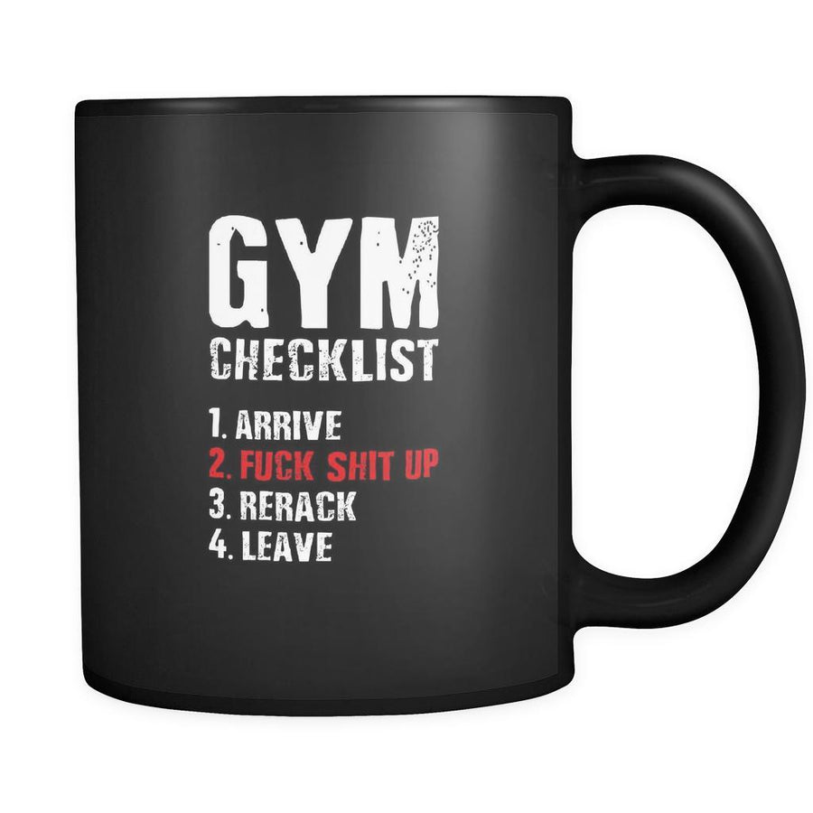 Fitness Gym checklist 11oz Black Mug-Drinkware-Teelime | shirts-hoodies-mugs