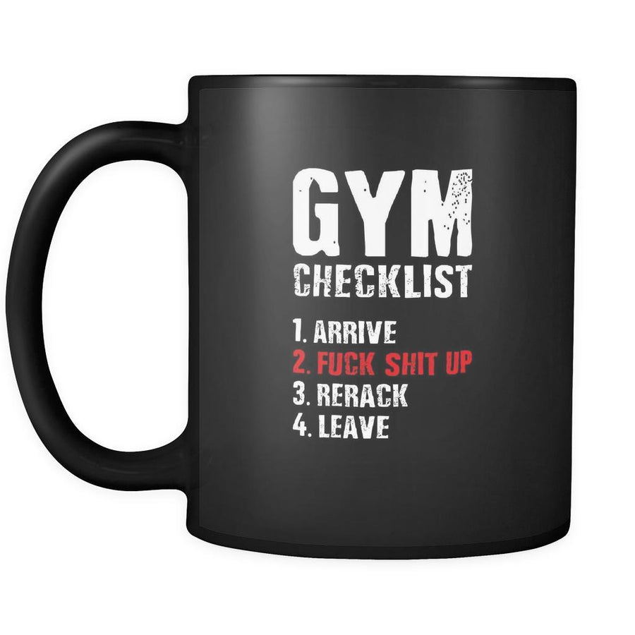 Fitness Gym checklist 11oz Black Mug-Drinkware-Teelime | shirts-hoodies-mugs