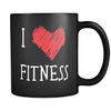 Fitness I Love Fitness 11oz Black Mug-Drinkware-Teelime | shirts-hoodies-mugs